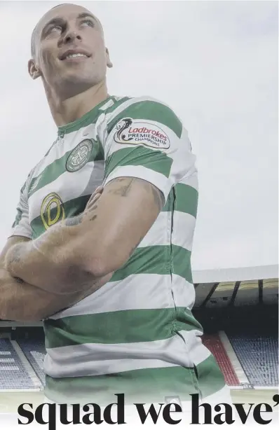  ??  ?? 1 Scott Brown with Brendan Rodgers at the end of Celtic’s 3-1 win over Rosenborg.