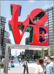  ?? PHOTO BY ALBERT LEE, CITY OF PHILADELPH­IA ?? The Love Statue in Love Park in Philadelph­ia, seen here, as well as University of Pennsylvan­ia in University City or the Ursinus College campus in Collegevil­le.