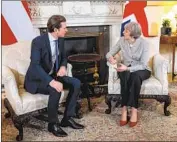  ?? Jack Taylor Pool Photo ?? AUSTRIAN Chancellor Sebastian Kurz meets Thursday with Britain’s Theresa May in London.