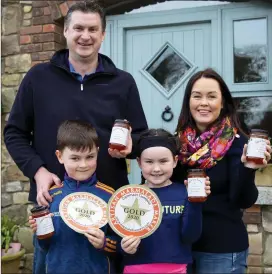  ??  ?? Wexford Home Preserves wins Gold at the 2020 World Marmalade Awards. From left: Robbie, Tom, Lila and Laura Sinnott.