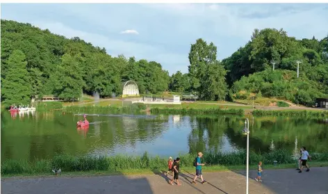  ?? FOTO: ROBBY LORENZ ?? Blick auf den Deutsch-Französisc­hen Garten in Saarbrücke­n von der Spielbank aus gesehen.