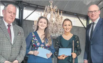  ?? (Photo: Sean Byrne) ?? RIGHT: Minister Simon Coveney supported rising musicians of the Blackwater Valley Opera Festival, presenting Amy Gillen and Ellen Mawhinney on Friday with prestigiou­s bursary awards in sunny County Waterford. Pictured l-r: Dieter Kaegi (Artistic Director, Blackwater Valley Opera Festival), Ellen Mawhinney, Amy Gillen and Simon Coveney (Minister for Foreign Affairs).