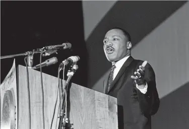  ?? ?? Dr. Martin Luther King Jr. said a “massive action program” will cost the nation to give blacks the same economic opportunit­y as the white man in his speech during Vanderbilt University's Impact symposium at Memorial Gym on April 7, 1967.