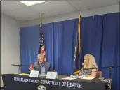  ?? PHOTO PROVIDED ?? Rensselaer County Executive Steve McLaughlin and Rensselaer County Public Health Director Mary Fran Wachunas provide a COVID-19update Tuesday afternoon.