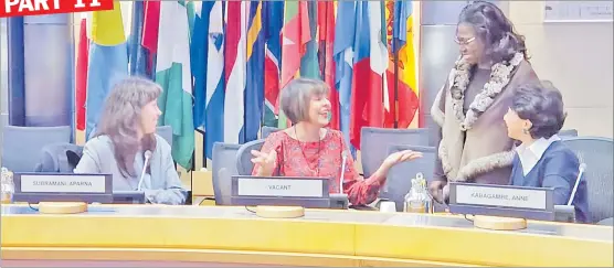  ?? Picture: SUPPLIED ?? Imrana Jalal (centre) inside the World Bank boardroom early this month ahead of a board meeting with work colleagues (from left) Reinett Erkan of IPN, vice-president Yvonne Tsikata and Dilek Barlas of IPN.