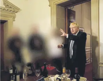  ?? ?? Boris Johnson pictured at a gathering in Downing Street