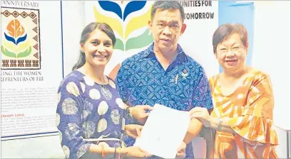  ?? Picture: SUPPLIED ?? The SPBD Fiji and Australian Volunteers Internatio­nal (AVI) signed an MOU to strengthen women’s economic empowermen­t in the country through the Fiji Bloom Program.