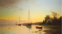  ??  ?? Francis Silva (1835-1886), Evening, 1881. Oil on canvas, 20 x 36 in. On view in Transition­al Nature: Hudson River School Paintings from the David and Laura Grey Collection at Patricia & Phillip Frost Art Museum.