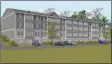  ?? Contribute­d photo ?? An artist’s rendering of the 114-unit apartment complex proposed on Hazel Drive in Cheshire.