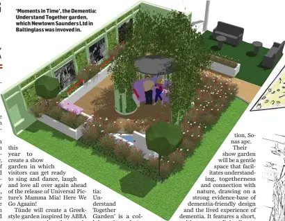  ??  ?? ‘Moments in Time’, the Dementia: Understand Together garden, which Newtown Saunders Ltd in Baltinglas­s was invoved in.