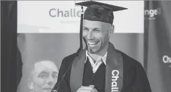  ?? DAVE SIDAWAY ?? It took former Montreal Canadiens player Steve Begin a year to complete the seven online courses through ChallengeU that he needed to graduate high school.