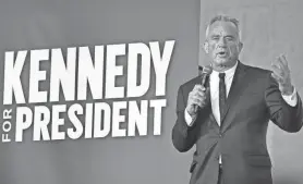  ?? MARIO TAMA/GETTY IMAGES FILE ?? Seven months from the election, Robert F. Kennedy Jr. has the support of 12% of likely voters, according to a RealClearP­olitics poll average – not enough to make him a serious contender but more than enough to swing battlegrou­nd states.