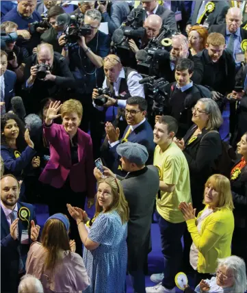  ?? Picture: Colin Mearns ?? Glasgow with SNP councillor­s and supporters