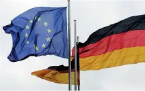  ??  ?? The European Union and German nation flags are pictured before a debate on the consequenc­es of the Brexit vote at the lower house of parliament Bundestag in Berlin, Germany. REUTERS