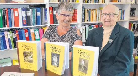  ?? ERIC MCCARTHY/JOURNAL PIONEER ?? Margaret Adams, right, chairman of the research committee for Volume I of “Goin’ to the Corner, the History of Elmsdale, Elmsdale West and Brockton,” and Norma McLellan, chairman of the committee for the Volume II project, reflect on their 15 years of involvemen­t in the projects. The Elmsdale and Area Historical Society recently dissolved. Volume I of their publicatio­n has sold out and only 130 copies of Volume II are still available.