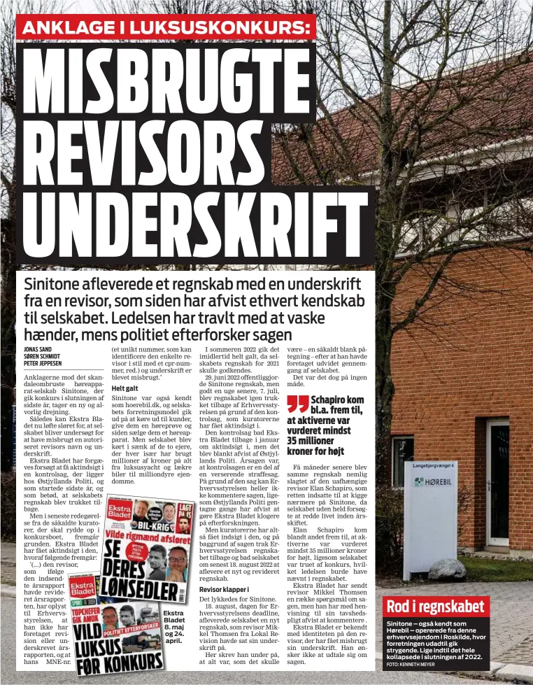  ?? ?? Ekstra Bladet 8. maj og 24. april.