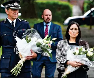  ??  ?? TRIBUTES: Chief Constable for Devon and Cornwall Police Shaun Sawyer and Priti Patel