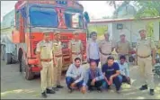  ?? HT PHOTO ?? The five accused arrested by the Sirohi police.