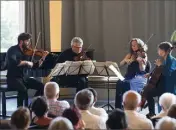  ??  ?? Le Quatuor Allegri donnera un second concert jeudi au palais de l’Europe. (Photo Sébastien Botella)