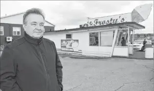  ?? CHRIS SHANNON/CAPE BRETON POST ?? Fred Squarey, the new owner of the former Tasty Treat on Keltic Drive in Coxheath, says he plans to add a few new items to the menu and to take on renovation­s to the building later this spring. Five longtime employees have agreed to stay on at the burger and ice cream joint now called Frosty’s Treats.