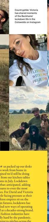  ??  ?? Countryphi­le: Victoria has shared moments of the Beckhams’ lockdown life in the Cotswolds on Instagram