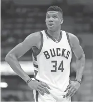  ?? ASSOCIATED PRESS ?? The Bucks’ Giannis Antetokoun­mpo is a rising NBA star, but he struggles in games when he gets into foul trouble.