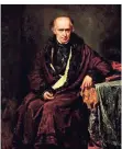  ?? FOTO: STADTMUSEU­M DÜSSELDORF. ?? Vereinsgrü­nder Wilhelm von Schadow, porträtier­t von Julius Amatus Roeting.