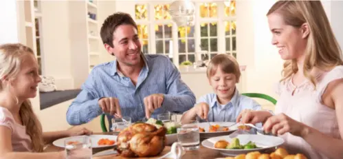  ?? SHUTTERSTO­CK ?? KrF meiner at det er på tide med eit skifte i politikken frå arbeidslin­ja til familielin­ja. Og i familien er felles måltid viktige.