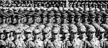  ?? ED JONES/GETTY-AFP ?? Korean People’s Army soldiers take part in a mass rally on Kim Il Sung square in Pyongyang.