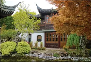  ?? Photo by Erin E. Williams for The Washington Post ?? The Tao of Tea’s Tower of Cosmic Reflection­s teahouse is located in downtown Portland’s Lan Su Chinese Garden.