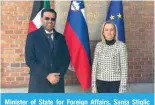  ?? ?? Minister of State for Foreign Affairs, Sanja Stiglic takes a photo with head of the Kuwaiti Parliament­ary Friendship 5th Committee delegation Member of Parliament (MP) Osama Al-Zaid.