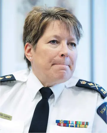  ?? JUSTIN TANG /THE CANADIAN PRESS ?? “People don’t come to work and say they’re going to bully somebody or harass somebody,” says RCMP Commission­er Brenda Lucki. “We have to figure out what the root causes are and try to get to that.”