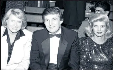  ?? Picture: GETTY ?? FRIENDS IN HIGH PLACES: Liz with Donald and Ivana Trump – their split provided her biggest story