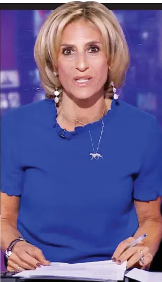  ?? ?? Courting controvers­y: Emily Maitlis introduces Wednesday’s Newsnight