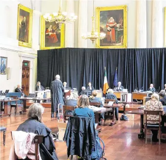  ?? PHOTO: COLLINS COURTS ?? New setting: The Supreme Court in the dining hall at King’s Inns in Dublin.