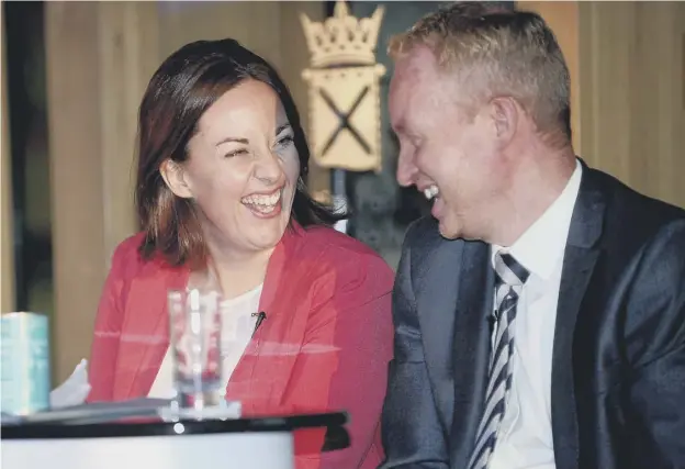  ?? PICTURE: LISA FERGUSON ?? 0 Former Labour leader Kezia Dugdale with Scotsman editor Frank O’donnell during a debate which addressed the future of print and digital media