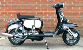  ??  ?? Compared to the Lambretta where the engine sits much further forward as does the fuel tank and tool box making the effect much greater.