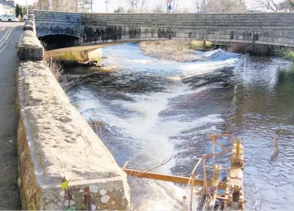  ?? ?? Rushing water The weir at Bridge of Allan by Gordon Adam