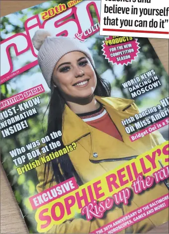  ??  ?? Drogheda’s Sophie Reilly on the cover of Irish Dancing Magazine