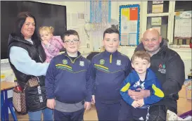  ?? (Pic: John Ahern) ?? OUT IN FORCE: Eoin Caffrey with Amanda, Adam, Alan, Sean and Millie CookeCaffr­ey at last Tuesday evening’s Open Night in Castletown­roche National School.