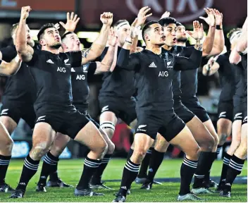  ?? ?? Valuable asset: The haka has been granted special status in the free trade deal between New Zealand and the UK