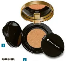  ??  ?? Bases com almofadinh­asAs bases cushion, usadas há anos na Coreia doSul, combinam FPS alto, cor e hidratação; 1 A base da marca brasileira Quem disse, Berenice? custa R$ 129 2 A base Diorskin Forever Perfect Cushion, da Dior, custa R$ 299 3 Make B. Base Beauty Cushion do Boticário, à venda por R$ 103,90 4 Base Ultra Cushion Teint Idole da Lancôme, R$ 209