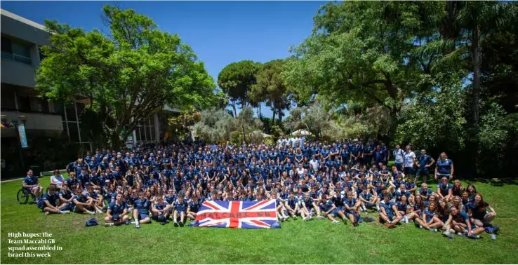  ?? PHOTO: JAMIE GORDON / MY ISRAEL PHOTOS ?? High hopes: The Team Maccabi GB squad assembled in Israel this week