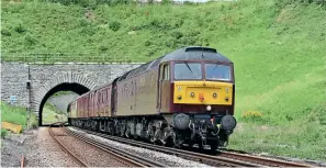  ??  ?? ABOVE: WCRC 47245 V. E. Day 75th Anniversar­y emerges from Bincombe tunnel with the second leg of the Railway Touring Company’s ‘End of Southern Steam’ tour on Friday, July 9. The tour was steam hauled by 35018 British India
Line from London Victoria to Yeovil Pen Mill where 47245 continued on to Weymouth.
Stephen Ginn