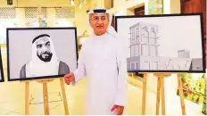  ?? Virendra Saklani/Gulf News ?? Emirati artist Al Awadi creates one “special artwork” each year for National Day. Last year he painted Shaikh Zayed.
