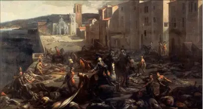  ??  ?? Partie de Marseille, la peste se propagea de villes en villages, à la vitesse de  km par jour. (Repro DR)
