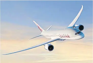  ??  ?? Qatar Airways will deploy the Boeing 787 Dreamliner for flights to U-tapao in Rayong from Doha.