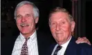  ??  ?? Sumner Redstone, right, with Ted Turner of Time Warner at Business Week’s first annual Global Convergenc­e Summit in New York, 1998. Photograph: Ed Bailey/AP