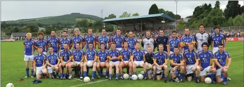  ??  ?? The Wicklow Senior football panel ahead of their clash with Down in the All-Ireland qualifiers in Aughrim in July 2009.