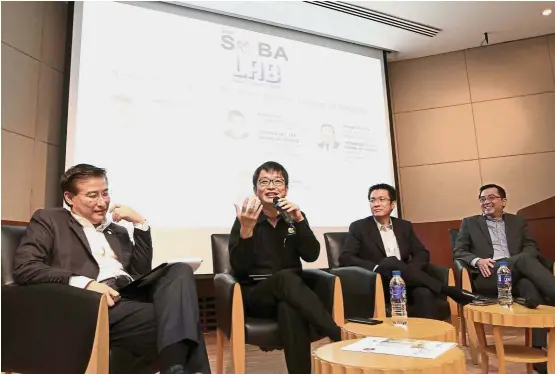  ??  ?? Technology edge: (from left) Woo, with panellists Teh, Kuan and Chung discussing the benefits of digital technology for businesses.